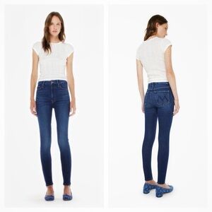 Mother Denim High Waisted Looker Skinny Jeans Coffee Tea Or Me Wash